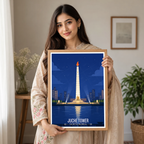 Juche Tower - North Korea - Travel Wall Art Deco Poster Print