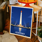 Juche Tower - North Korea - Travel Wall Art Deco Poster Print