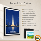Juche Tower - North Korea - Travel Wall Art Deco Poster Print