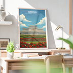 Kumsusan Palace of Sun - North Korea - Travel Wall Art Deco Poster Print