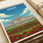 Kumsusan Palace of Sun - North Korea - Travel Wall Art Deco Poster Print