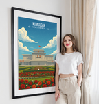 Kumsusan Palace of Sun - North Korea - Travel Wall Art Deco Poster Print
