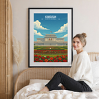 Kumsusan Palace of Sun - North Korea - Travel Wall Art Deco Poster Print
