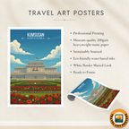 Kumsusan Palace of Sun - North Korea - Travel Wall Art Deco Poster Print