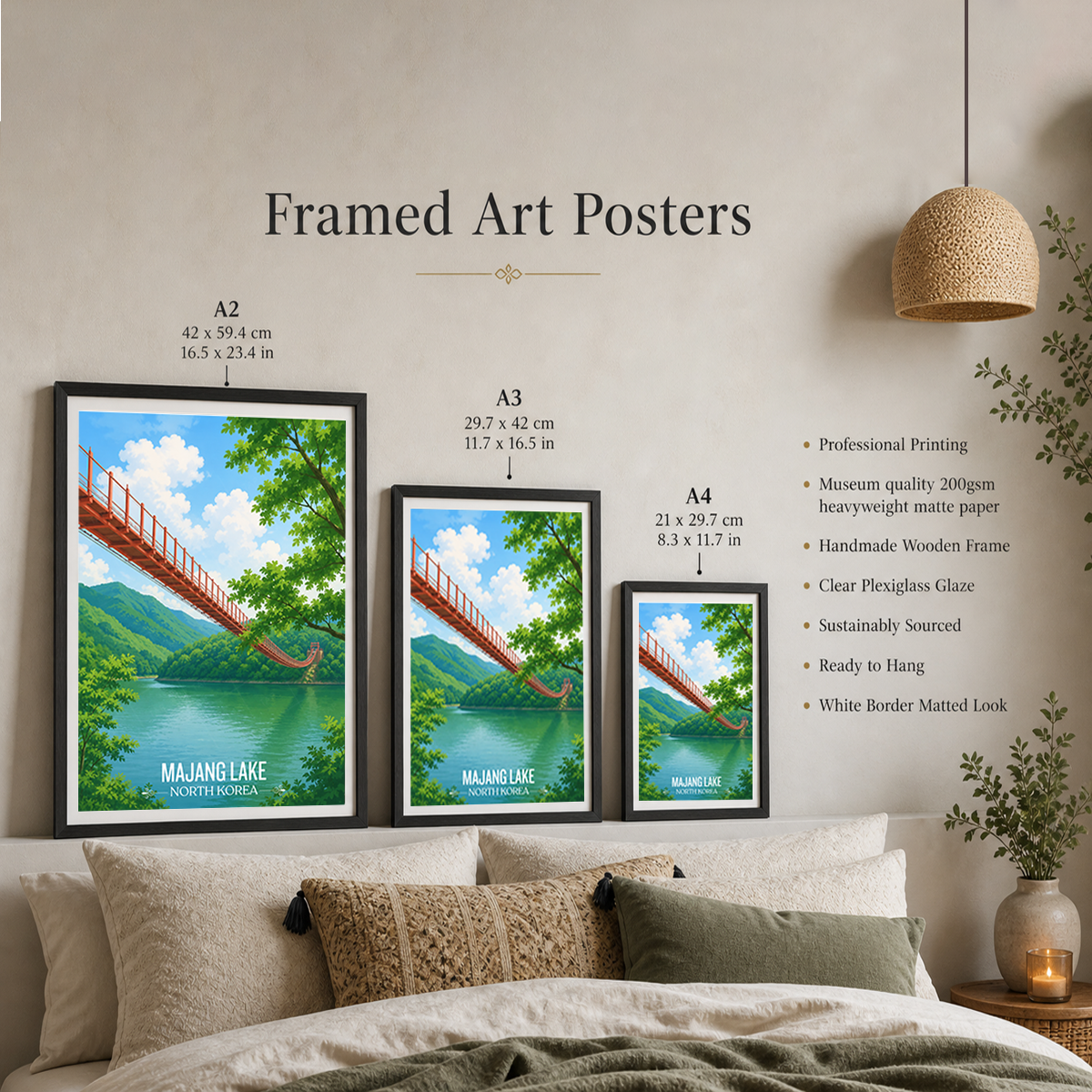 Majang Lake - North Korea - Travel Wall Art Deco Poster Print