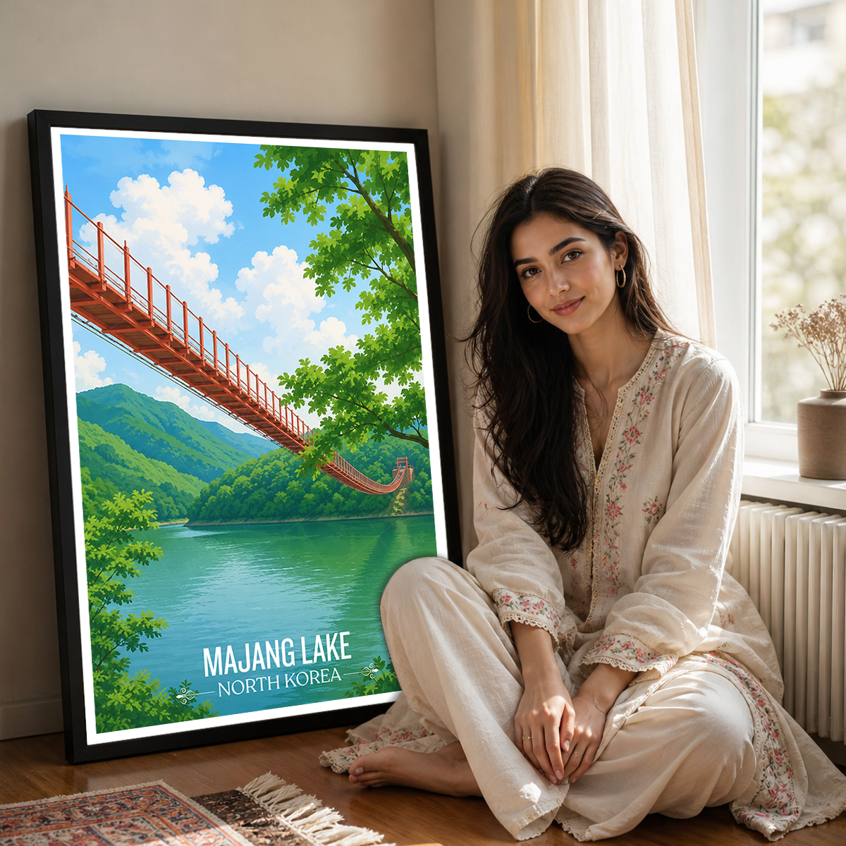 Majang Lake - North Korea - Travel Wall Art Deco Poster Print