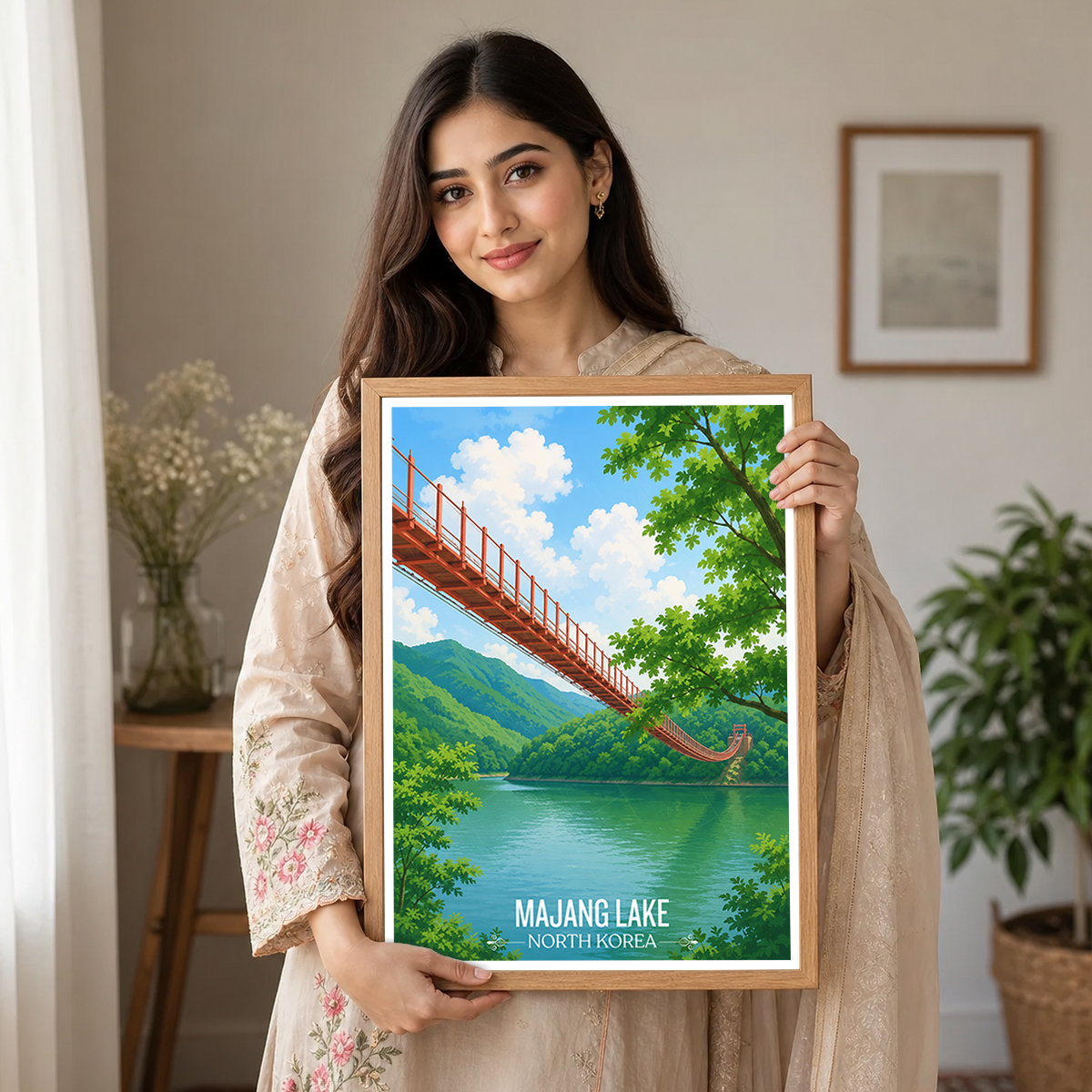 Majang Lake - North Korea - Travel Wall Art Deco Poster Print