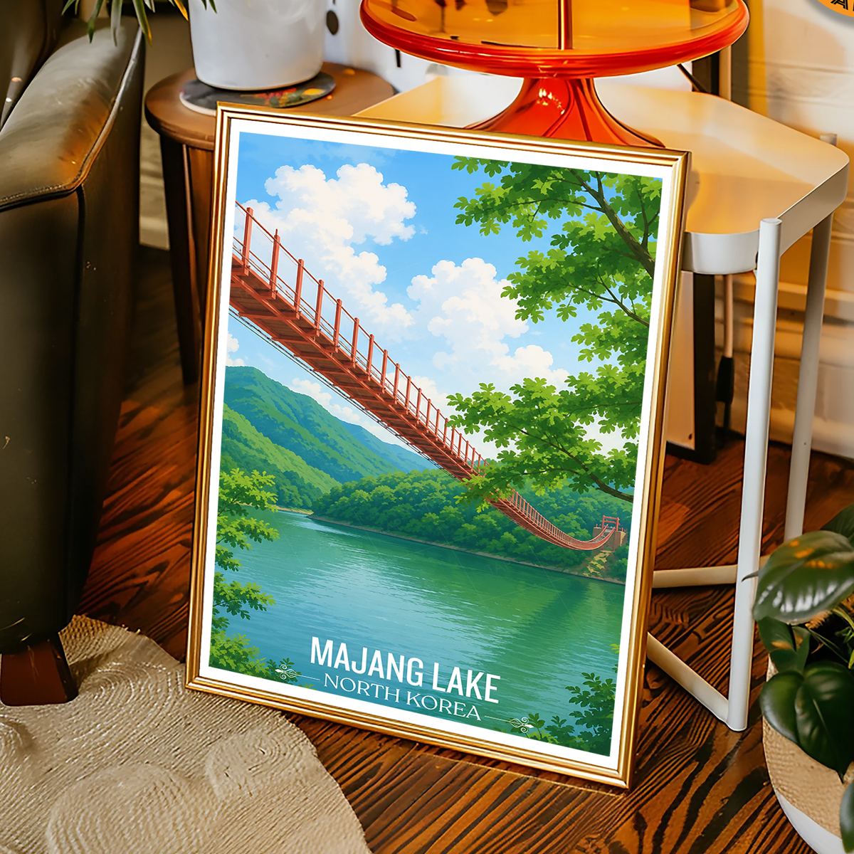 Majang Lake - North Korea - Travel Wall Art Deco Poster Print
