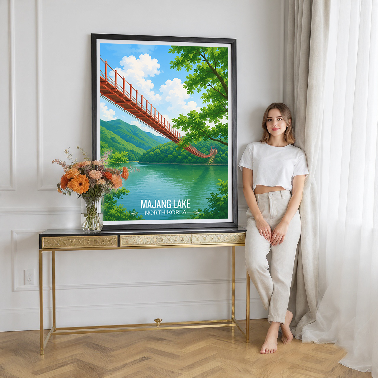 Majang Lake - North Korea - Travel Wall Art Deco Poster Print
