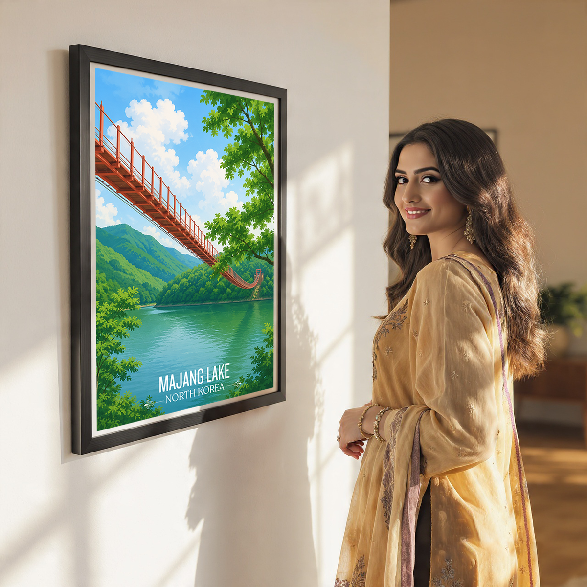 Majang Lake - North Korea - Travel Wall Art Deco Poster Print