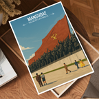 Mansudae Grand Monument - North Korea - Travel Wall Art Deco Poster Print