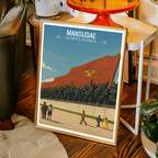 Mansudae Grand Monument - North Korea - Travel Wall Art Deco Poster Print