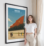 Mansudae Grand Monument - North Korea - Travel Wall Art Deco Poster Print