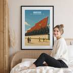 Mansudae Grand Monument - North Korea - Travel Wall Art Deco Poster Print