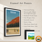 Mansudae Grand Monument - North Korea - Travel Wall Art Deco Poster Print