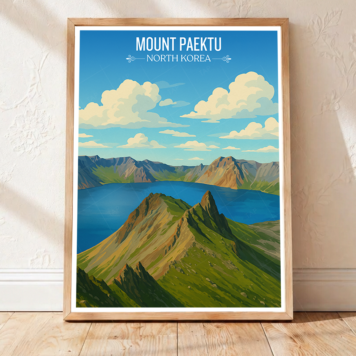Mount Paektu - North Korea - Travel Wall Art Deco Poster Print