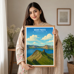 Mount Paektu - North Korea - Travel Wall Art Deco Poster Print