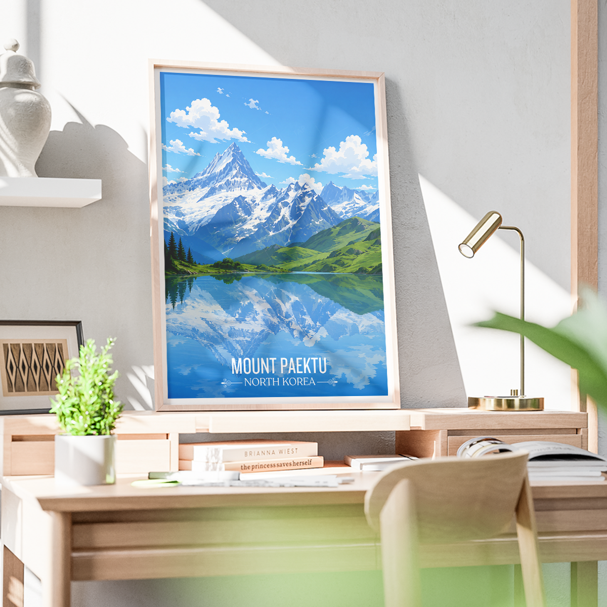 Mount Paektu - North Korea - Travel Wall Art Deco Poster Print
