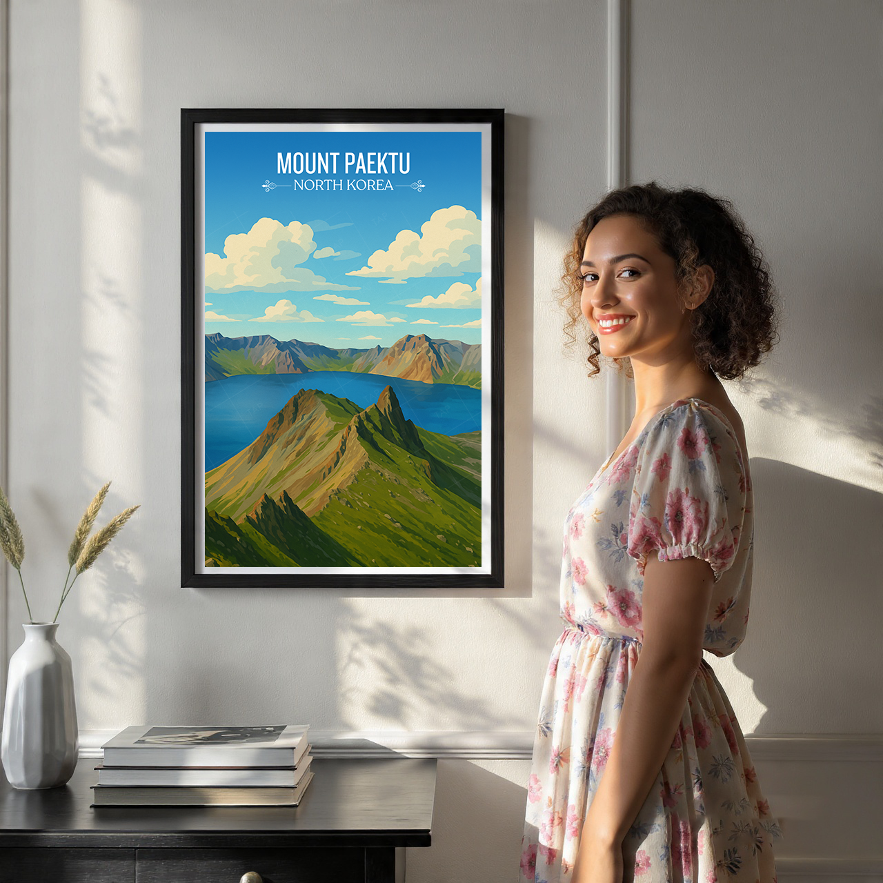 Mount Paektu - North Korea - Travel Wall Art Deco Poster Print