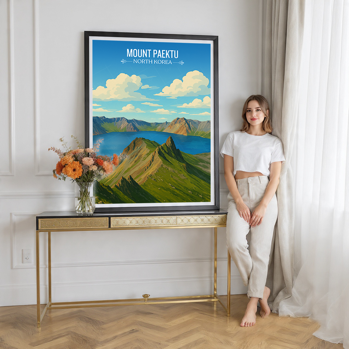 Mount Paektu - North Korea - Travel Wall Art Deco Poster Print