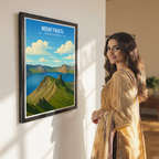 Mount Paektu - North Korea - Travel Wall Art Deco Poster Print
