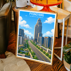 Pyongyang - North Korea - Travel Wall Art Deco Poster Print