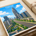 Pyongyang - North Korea - Travel Wall Art Deco Poster Print