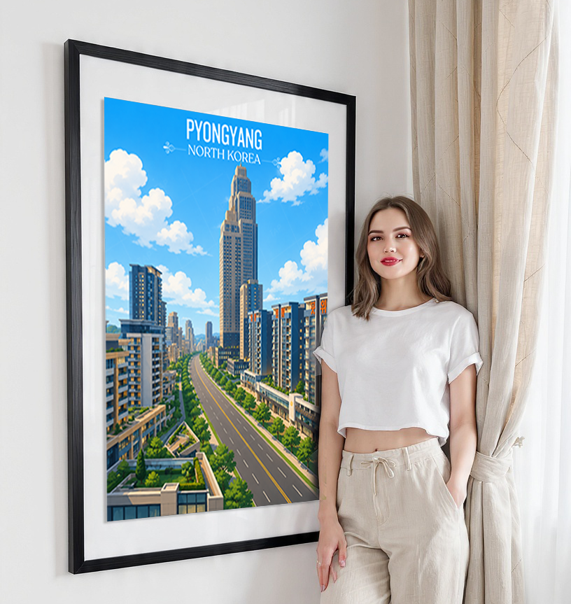 Pyongyang - North Korea - Travel Wall Art Deco Poster Print
