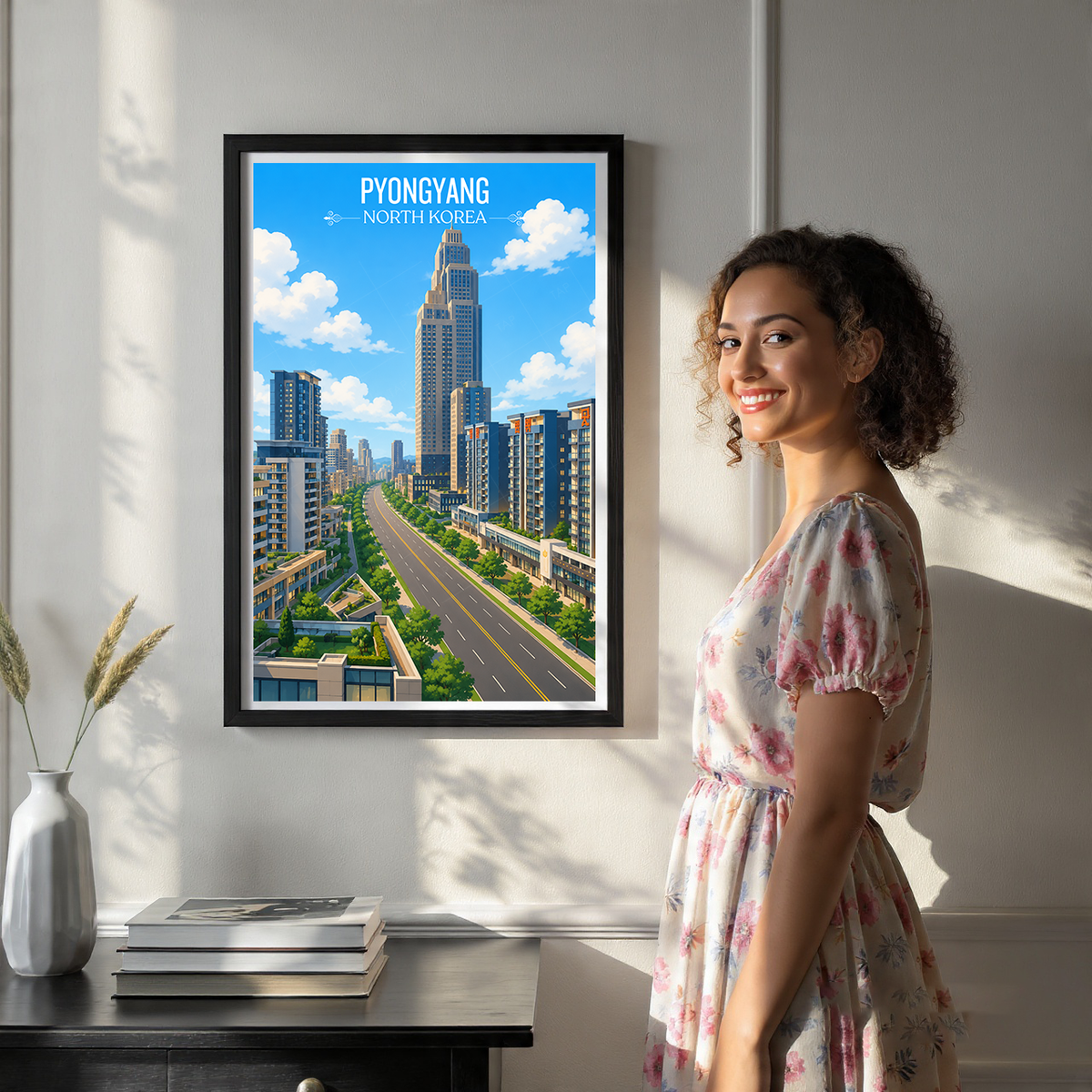 Pyongyang - North Korea - Travel Wall Art Deco Poster Print