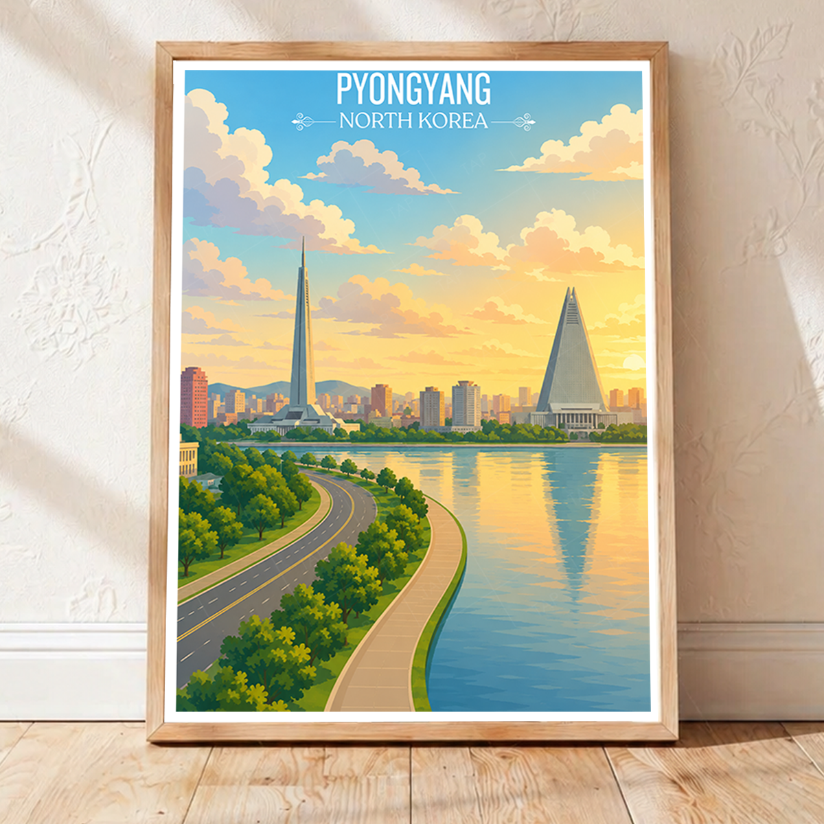 Pyongyang - North Korea - Travel Wall Art Deco Poster Print
