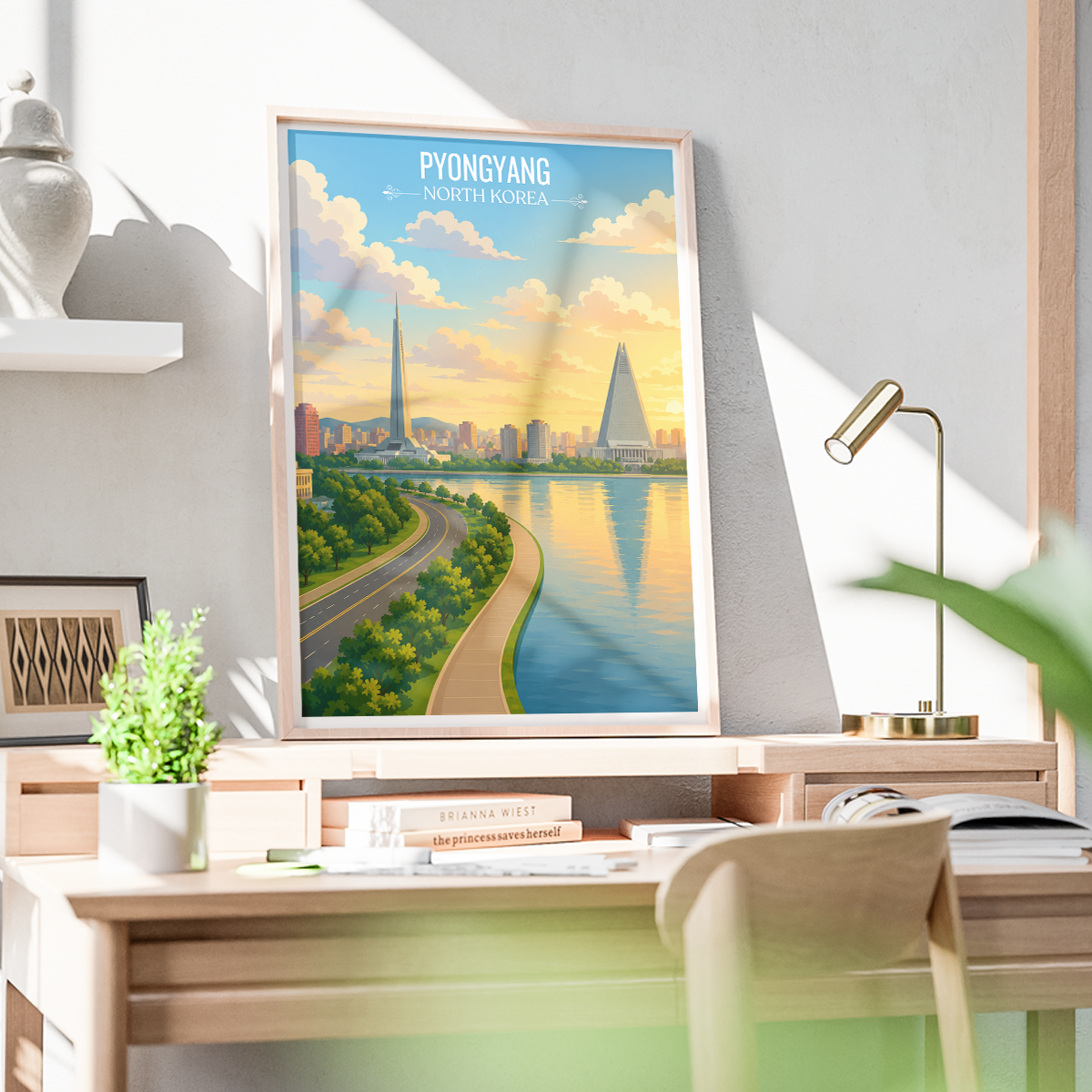 Pyongyang - North Korea - Travel Wall Art Deco Poster Print