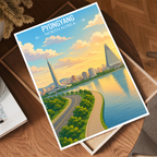 Pyongyang - North Korea - Travel Wall Art Deco Poster Print