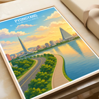 Pyongyang - North Korea - Travel Wall Art Deco Poster Print