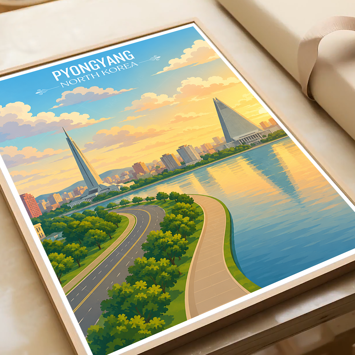Pyongyang - North Korea - Travel Wall Art Deco Poster Print