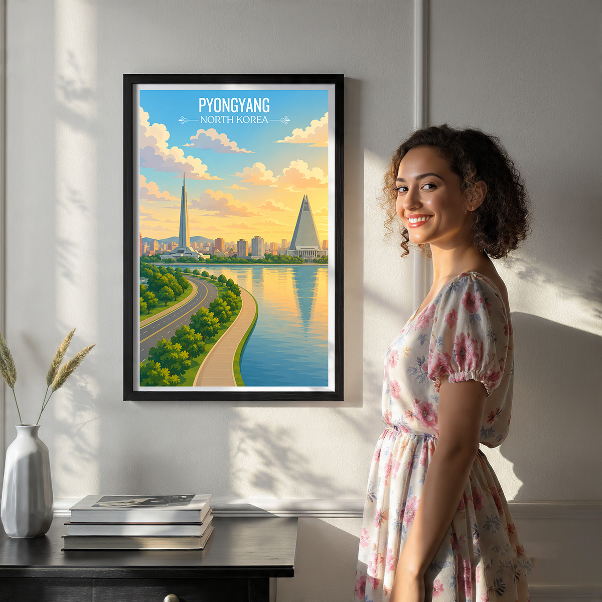 Pyongyang - North Korea - Travel Wall Art Deco Poster Print