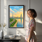 Pyongyang - North Korea - Travel Wall Art Deco Poster Print