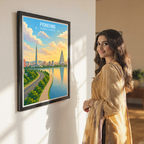 Pyongyang - North Korea - Travel Wall Art Deco Poster Print