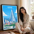 Ryugyong - North Korea - Travel Wall Art Deco Poster Print