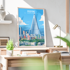 Ryugyong - North Korea - Travel Wall Art Deco Poster Print