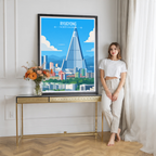 Ryugyong - North Korea - Travel Wall Art Deco Poster Print