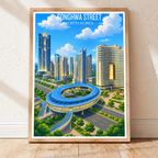 Songhwa Street - North Korea - Travel Wall Art Deco Poster Print