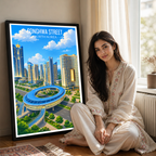 Songhwa Street - North Korea - Travel Wall Art Deco Poster Print