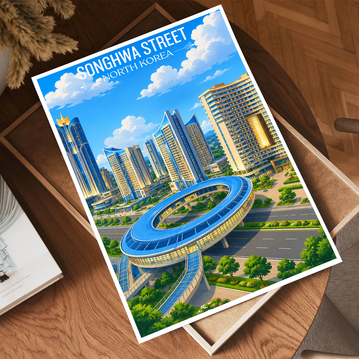 Songhwa Street - North Korea - Travel Wall Art Deco Poster Print