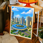 Songhwa Street - North Korea - Travel Wall Art Deco Poster Print