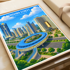Songhwa Street - North Korea - Travel Wall Art Deco Poster Print