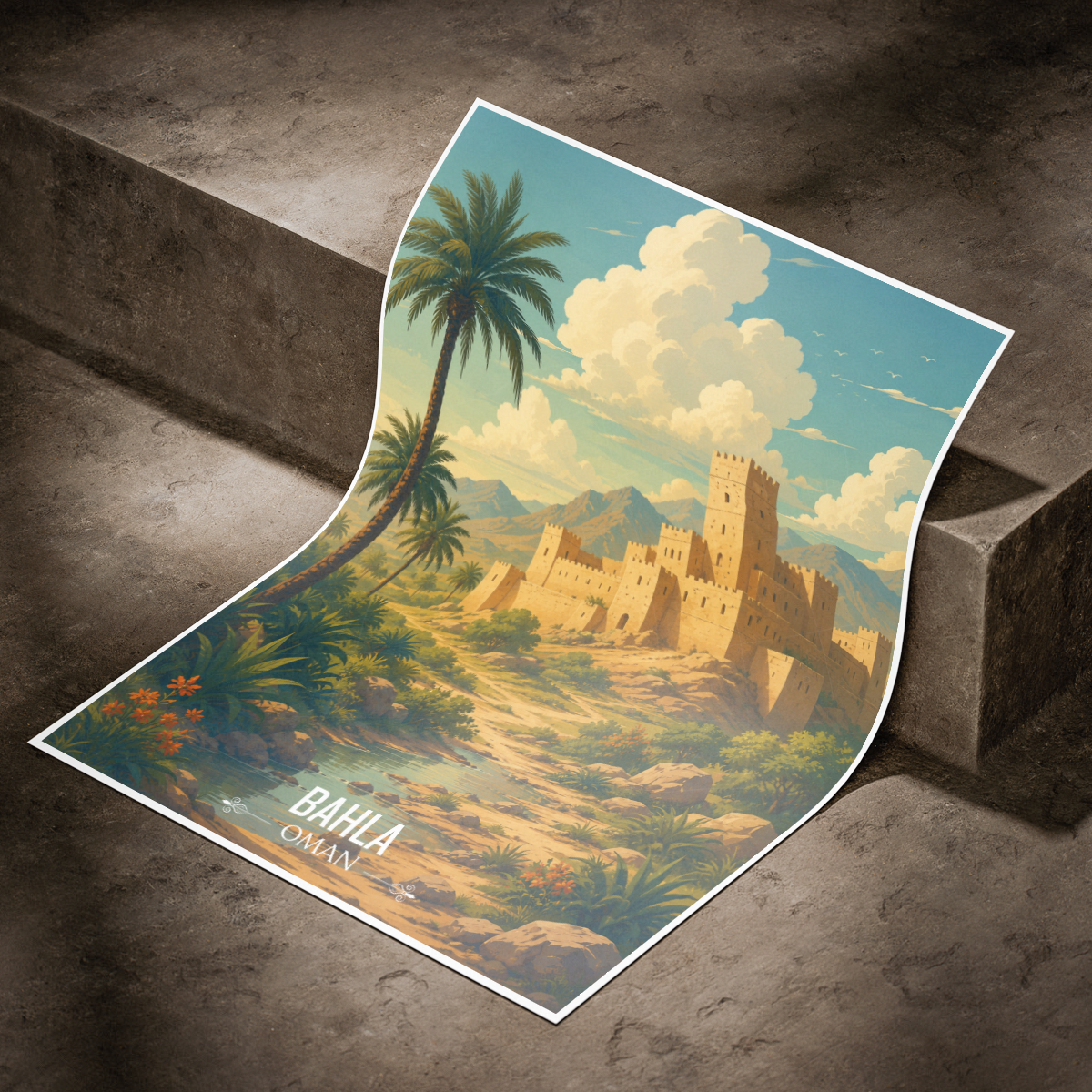 Bahla - Oman - Travel Art Wall Deco Poster - Art Print - Travel Art Poster