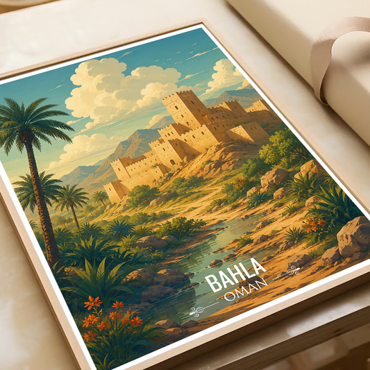 Bahla - Oman - Travel Art Wall Deco Poster - Art Print - Travel Art Poster