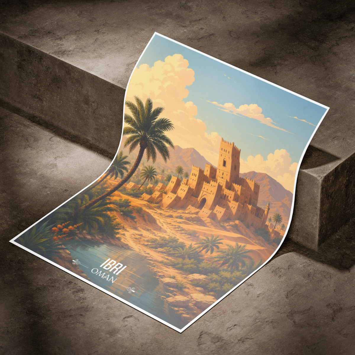 Ibri - Oman - Travel Art Wall Deco Poster - Art Print - Travel Art Poster