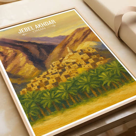 Jebel Akhdar - Oman - Travel Art Wall Deco Poster - Art Print - Travel Art Poster