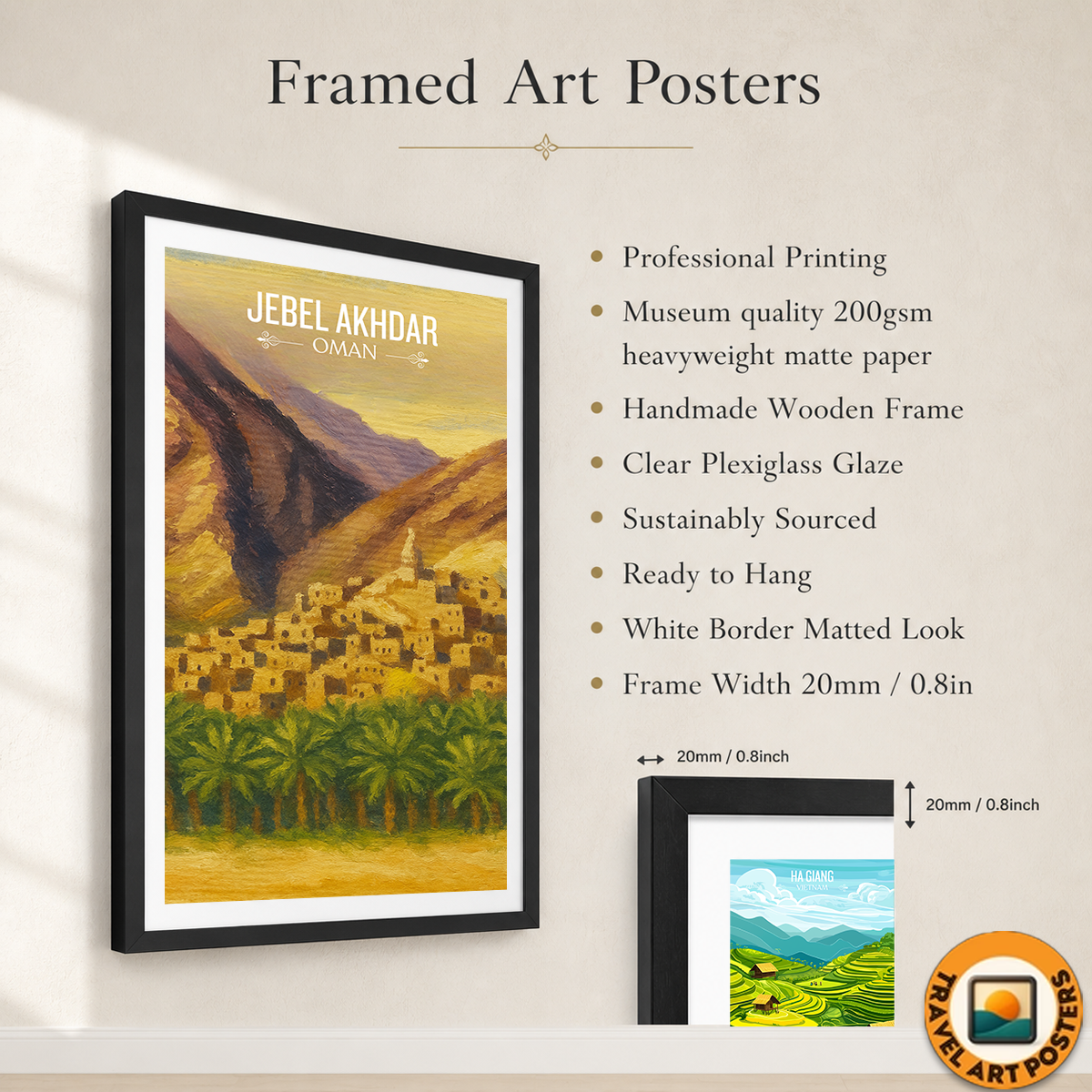 Jebel Akhdar - Oman - Travel Art Wall Deco Poster - Art Print - Travel Art Poster